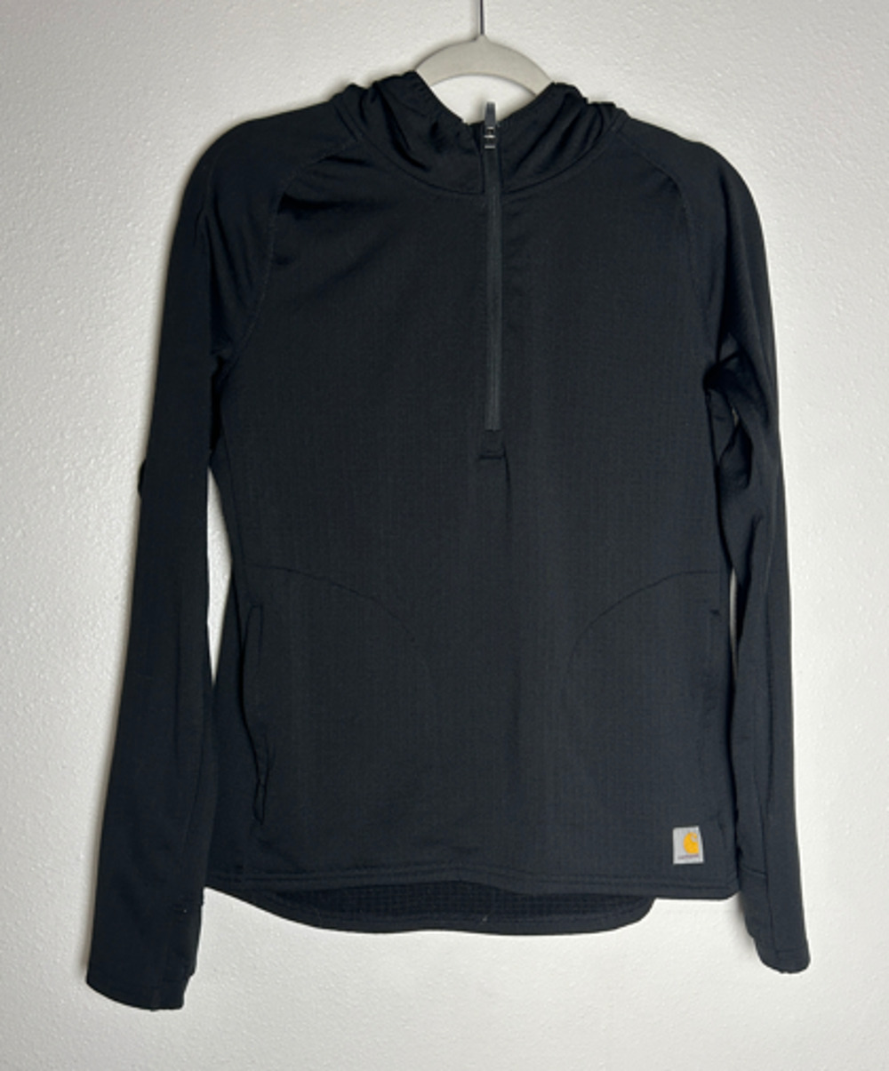 Carhartt Force Relaxed Fit Quarter Zip Black Hoodie Size Med